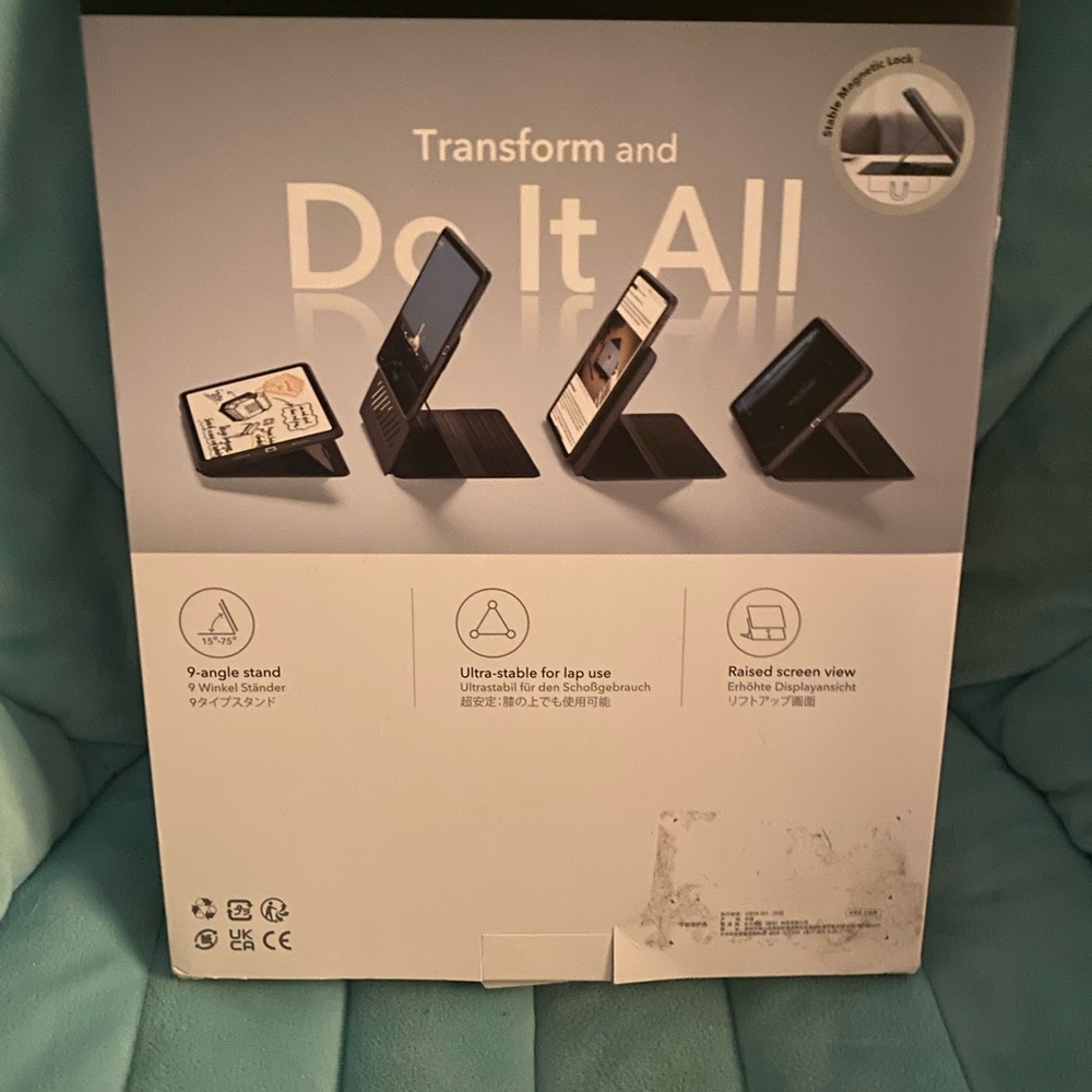 Black Tablet Case with 9-Angle Stand
